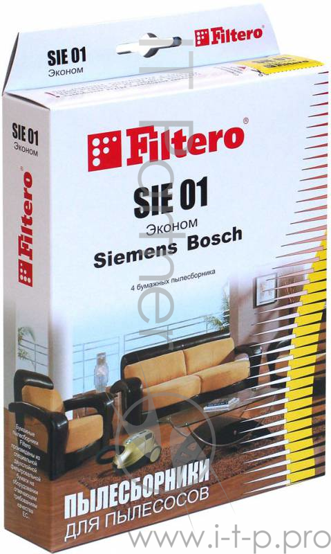 Мешок-пылесборник Эконом FILTERO SIE-01 (4)_уп.4шт., бумажные