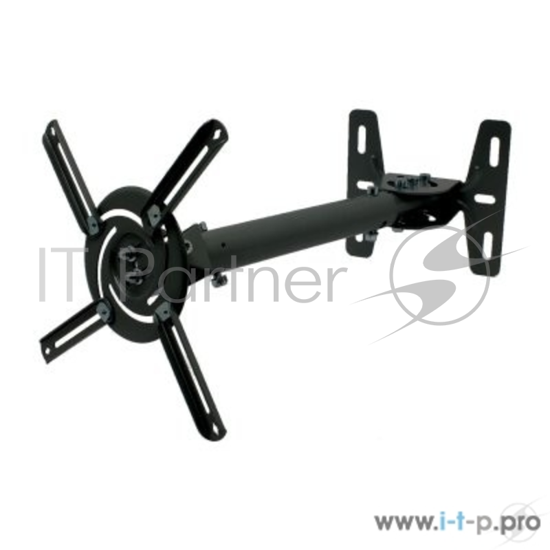 Крепления для проекторов Wize WPB-B черный {Потолочные, Макс. крепежное расстояние 260х260, макс. вес нагрузки 12 кг, Наклон,поворот °+/-15, расстояние от стены/ потолка 43-64 см}