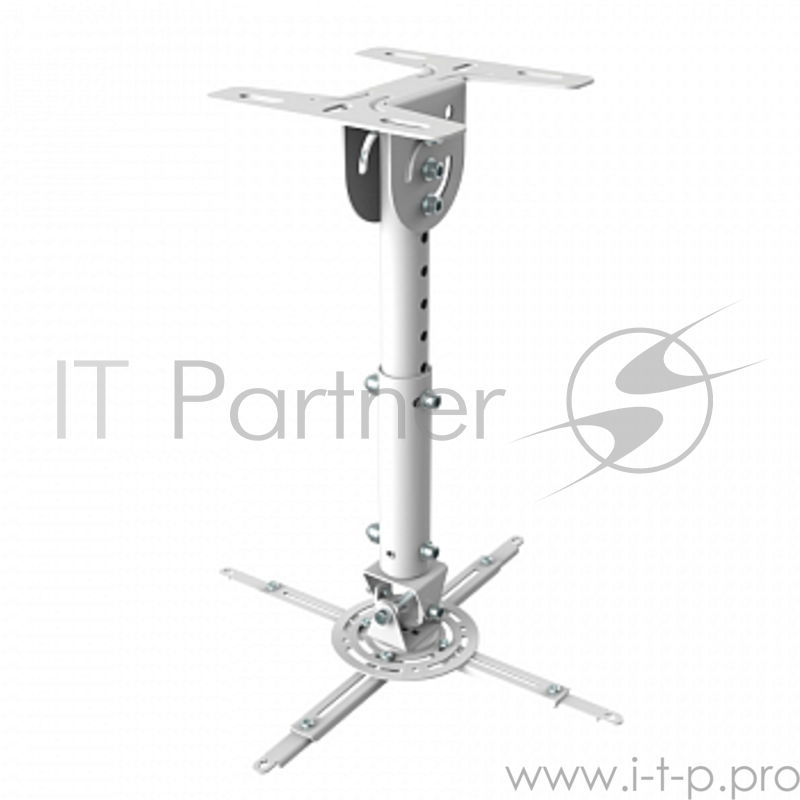 Крепления для проекторов Wize WPA-W белый {Потолочные, Макс. крепежное расстояние 260х260, макс. вес нагрузки 12 кг, Наклон,поворот °+/-15, расстояние от стены/ потолка 35-46 см}