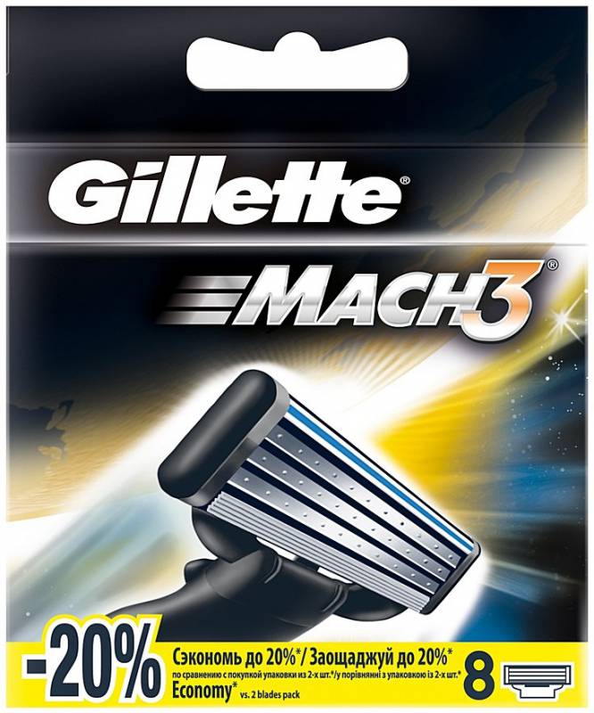 Сменная кассета Gillette Mach3 Turbo для бритв