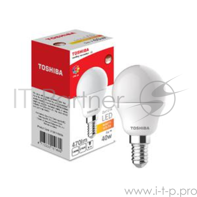 Лампа TOSHIBA 01301315168A светодиодная гольф 40Вт 2700k 80ra nd Е14 frosted-1 pk