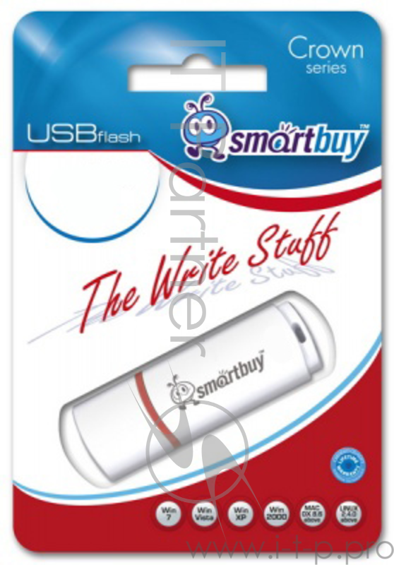 Флеш карта USB 2.0 Flash Drive 64GB Smartbuy Crown White (SB64GBCRW-W)