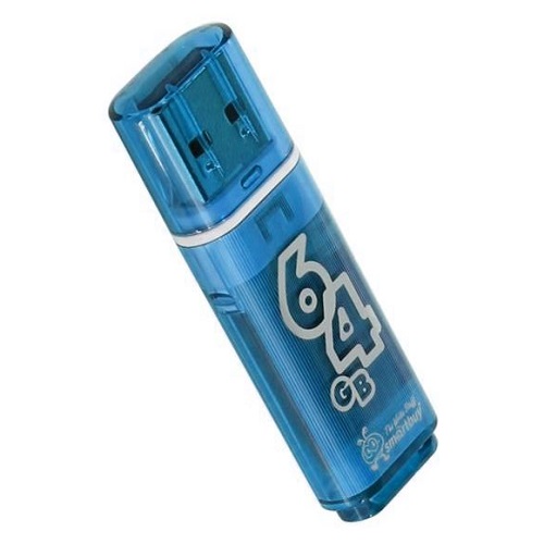Флэш накопитель USB 2.0 Flash Drive 64GB Smartbuy Glossy series Blue (SB64GBGS-B)