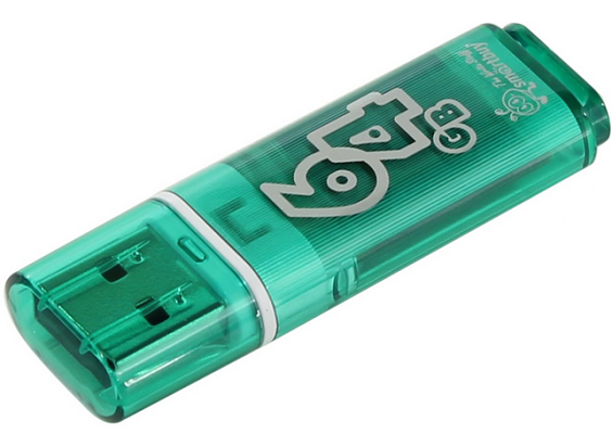 Флеш диск USB 2.0 Flash Drive 64GB Smartbuy Glossy series Green (SB64GBGS-G)