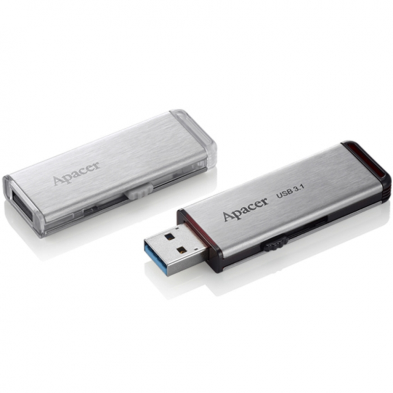 Флеш накопитель 64GB Apacer AH33A USB Flash AP64GAH33AS-1 USB 2.0, Silver, Metal case, RTL (916044)