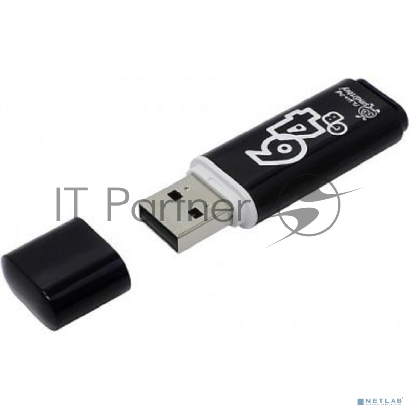 Внешний накопитель 64Gb USB Drive <USB2.0> Smartbuy Glossy series Black (SB64GBGS-K)