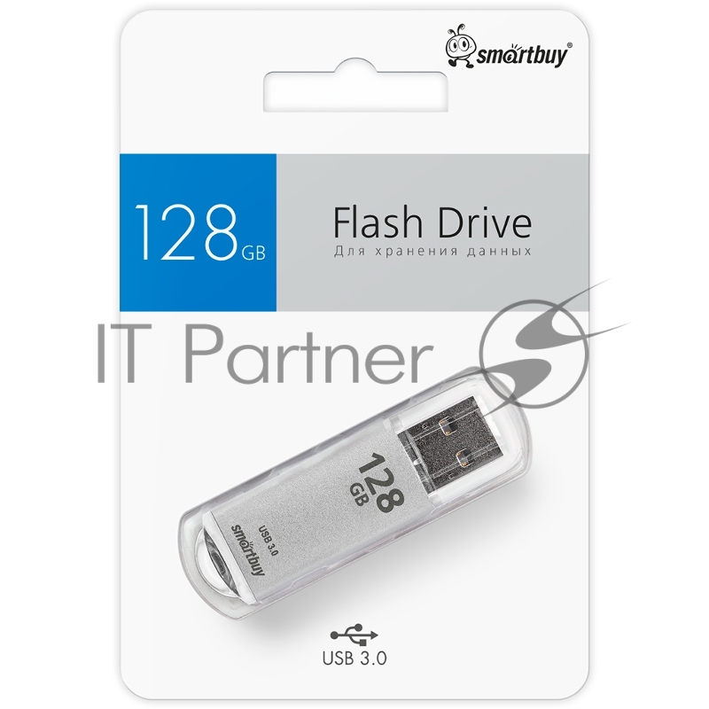 Внешний накопитель 128Gb USB Drive <USB3.0> Smartbuy V-Cut Silver (SB128GBVC-S3)