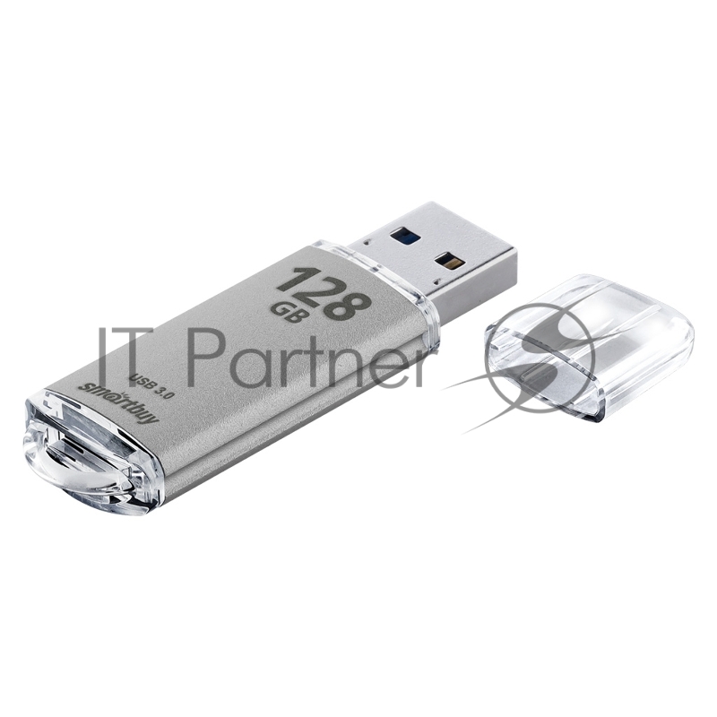 Внешний накопитель 128Gb USB Drive <USB3.0> Smartbuy V-Cut Silver (SB128GBVC-S3)