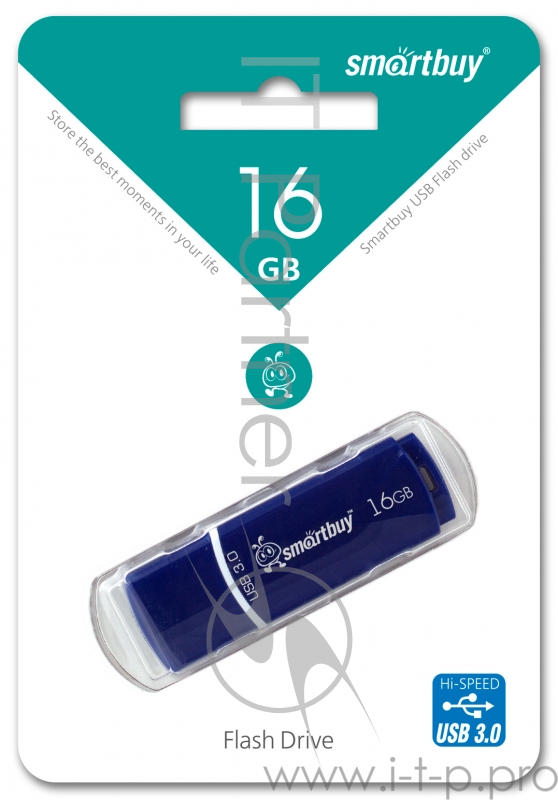 Флэш-накопитель USB 3.0 Flash Drive 16GB Smartbuy Crown Blue (SB16GBCRW-Bl)