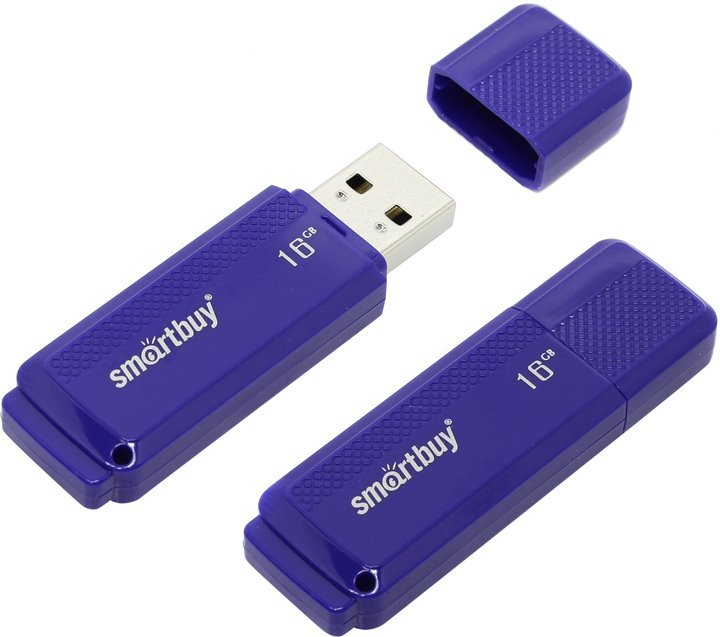 Флеш Диск USB 2.0 Flash Drive 16GB Smartbuy Dock Blue (SB16GBDK-B)