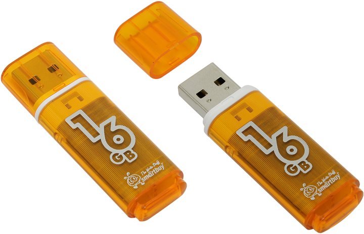 USB 2.0 Flash Drive 16GB Smartbuy Glossy series Orange (SB16GBGS-Or)