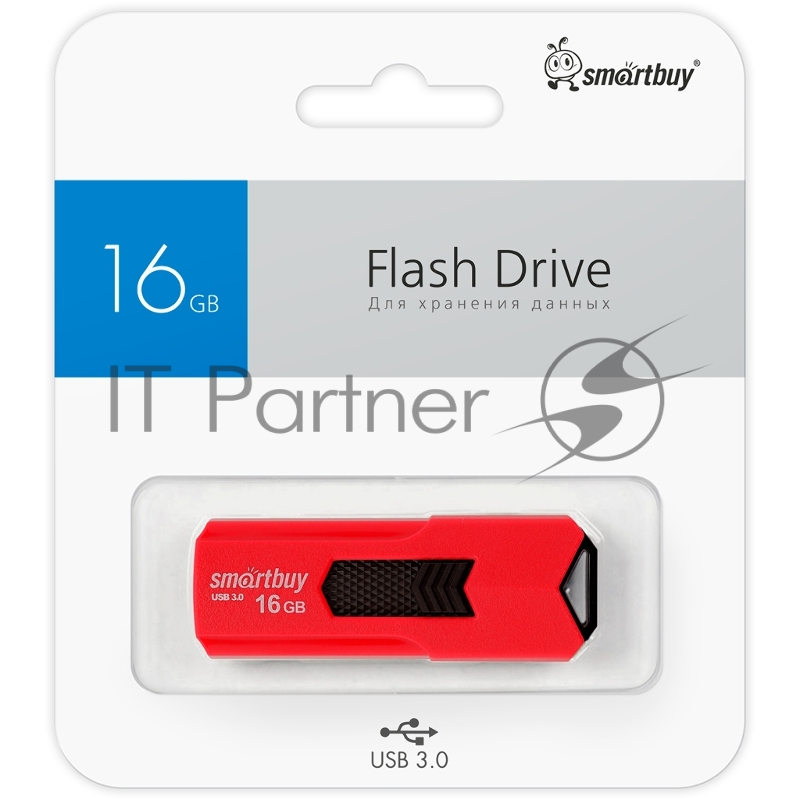 Внешний накопитель 16Gb USB Drive <USB3.0> Smartbuy STREAM Red (SB16GBST-R3)