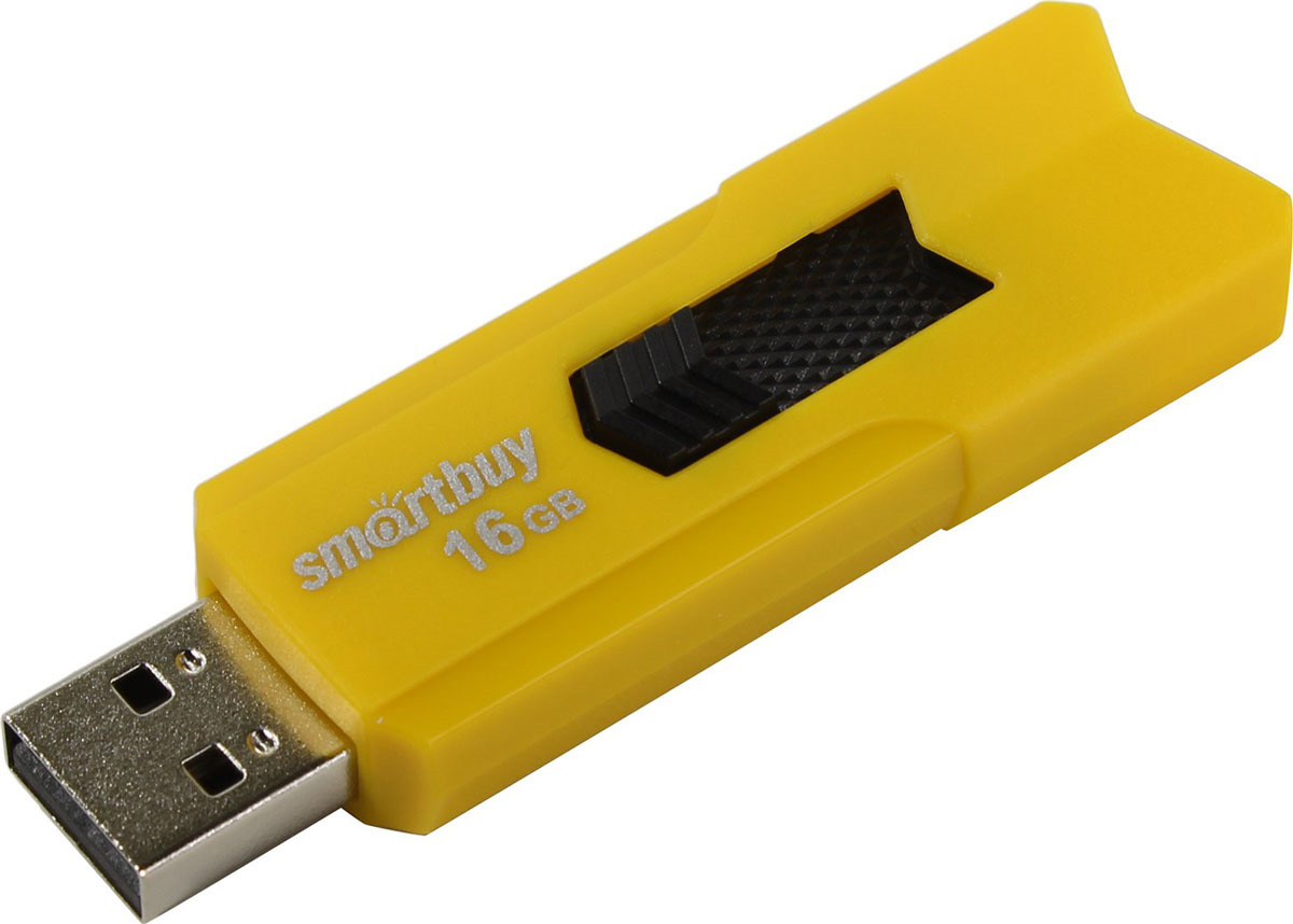 Внешний накопитель 16Gb USB Drive <USB2.0> Smartbuy STREAM Yellow (SB16GBST-Y)