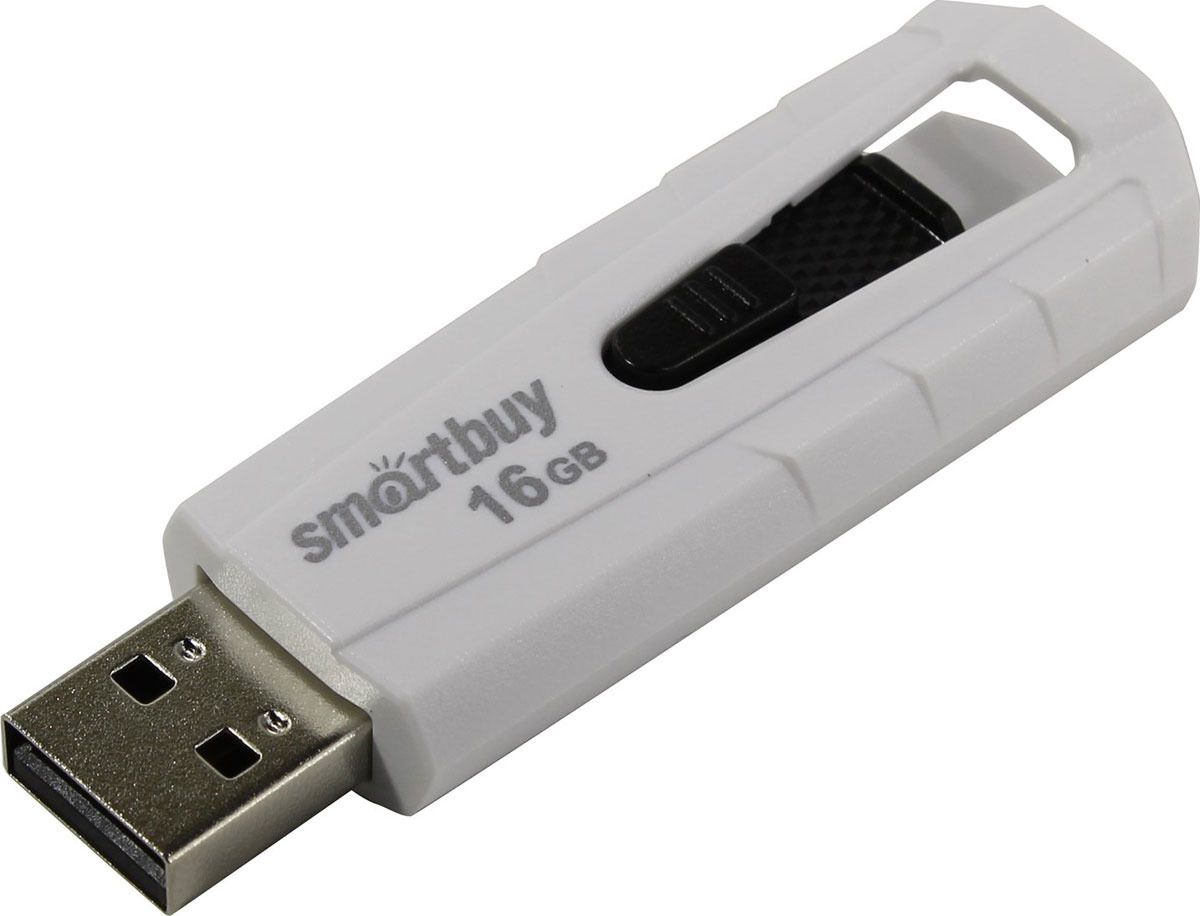 Внешний накопитель 16Gb USB Drive <USB2.0> Smartbuy IRON White/Black (SB16GBIR-W)