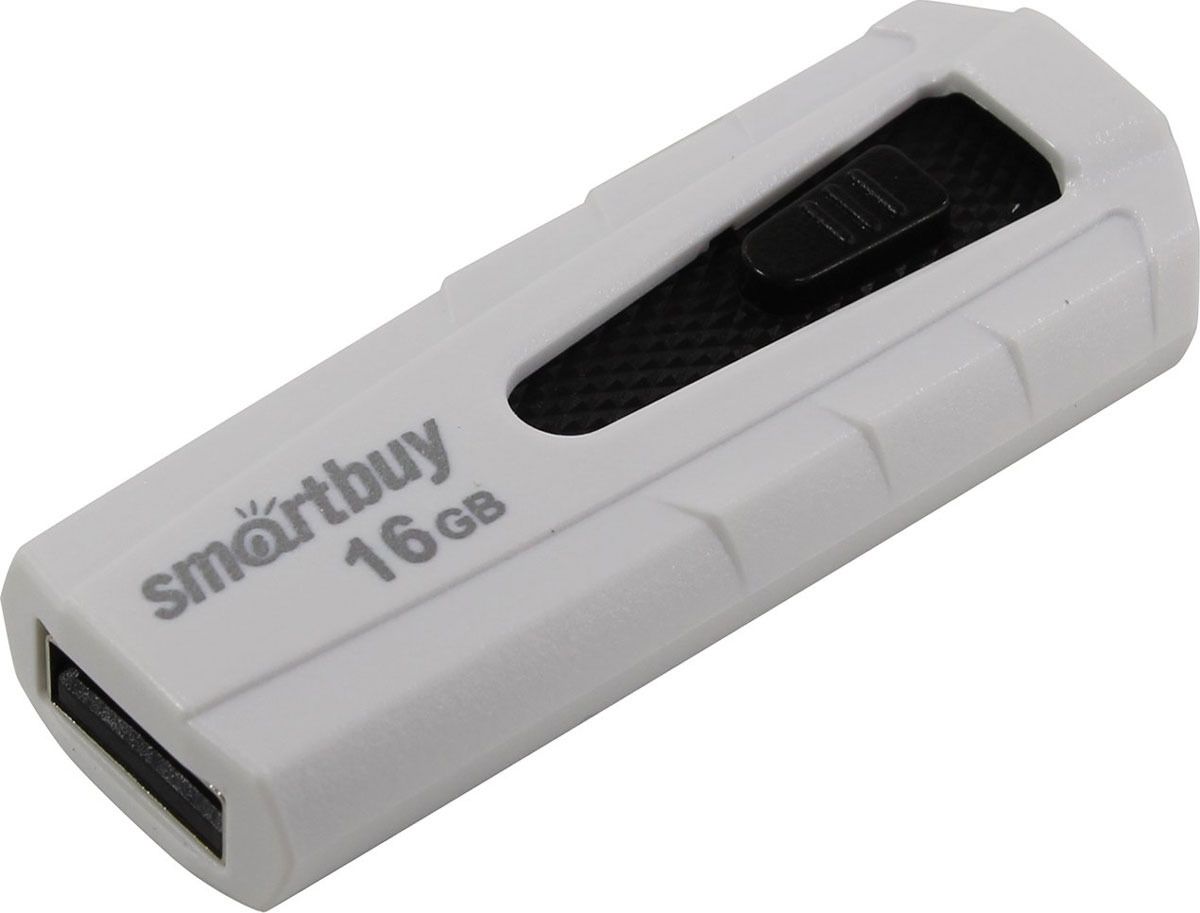 Внешний накопитель 16Gb USB Drive <USB2.0> Smartbuy IRON White/Black (SB16GBIR-W)