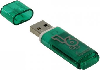 Внешний накопитель 16Gb USB Drive <USB2.0> Smartbuy Glossy series Green (SB16GBGS-G)