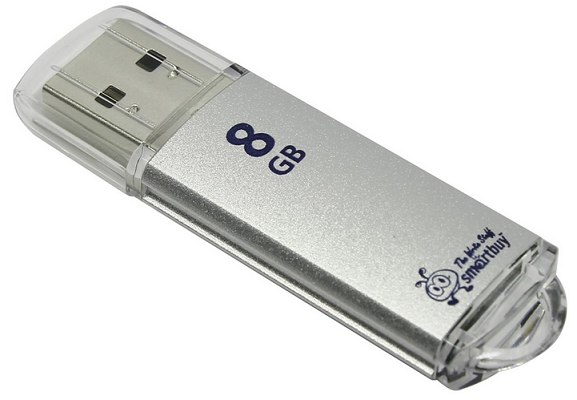 Внешний накопитель 8Gb USB Drive <USB2.0> Smartbuy V-Cut Silver (SB8GBVC-S)