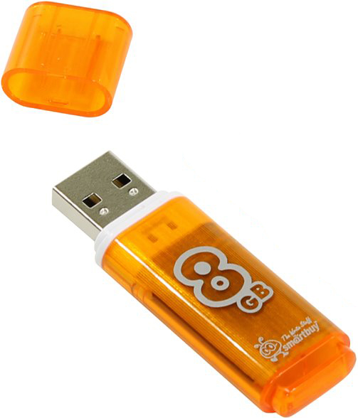 Внешний накопитель 8Gb USB Drive <USB2.0> Smartbuy Glossy series Orange (SB8GBGS-Or)