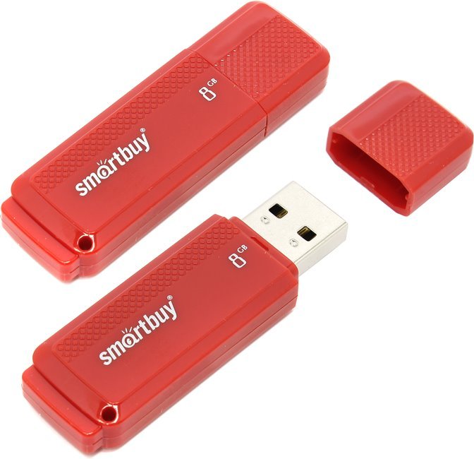 Внешний накопитель 8Gb USB Drive <USB2.0> Smartbuy Dock Red (SB8GBDK-R)