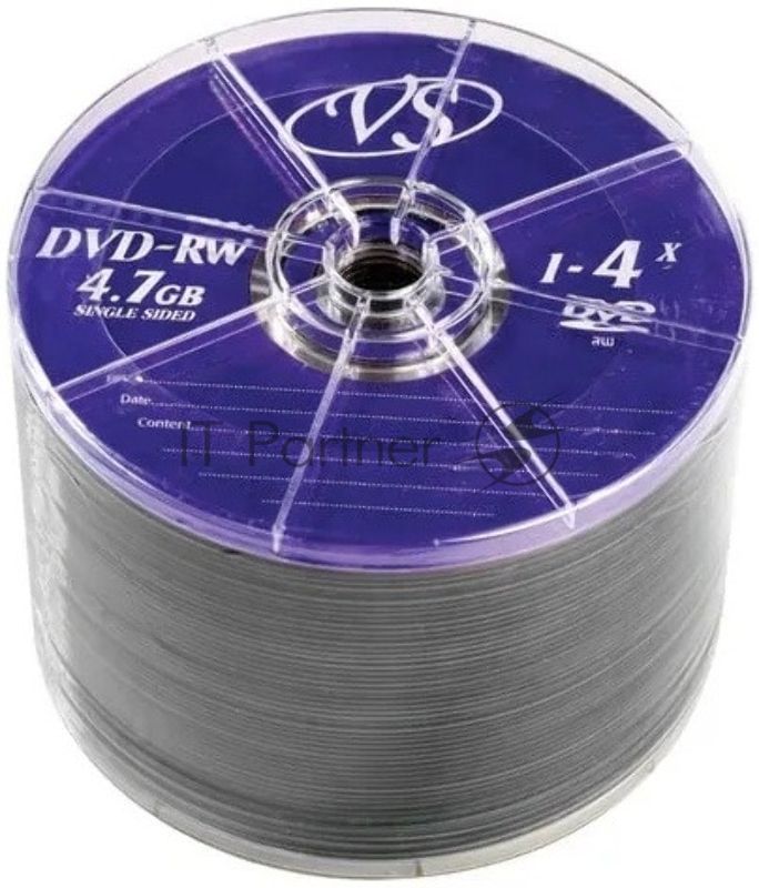 Диск DVD-RW VS 4.7 Gb, 4x, Bulk (50), (50/600).