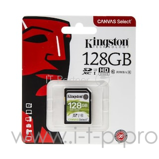 Карта памяти SecureDigital 128Gb Kingston SDS/128GB {SDXC Class 10, UHS-I}