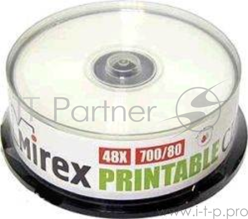 Диск CD-R Mirex 700 Mb, 48х, Cake Box (25), Ink Printable (25/300)
