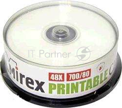 Диск CD-R Mirex 700 Mb, 48х, Cake Box (25), Ink Printable (25/300)