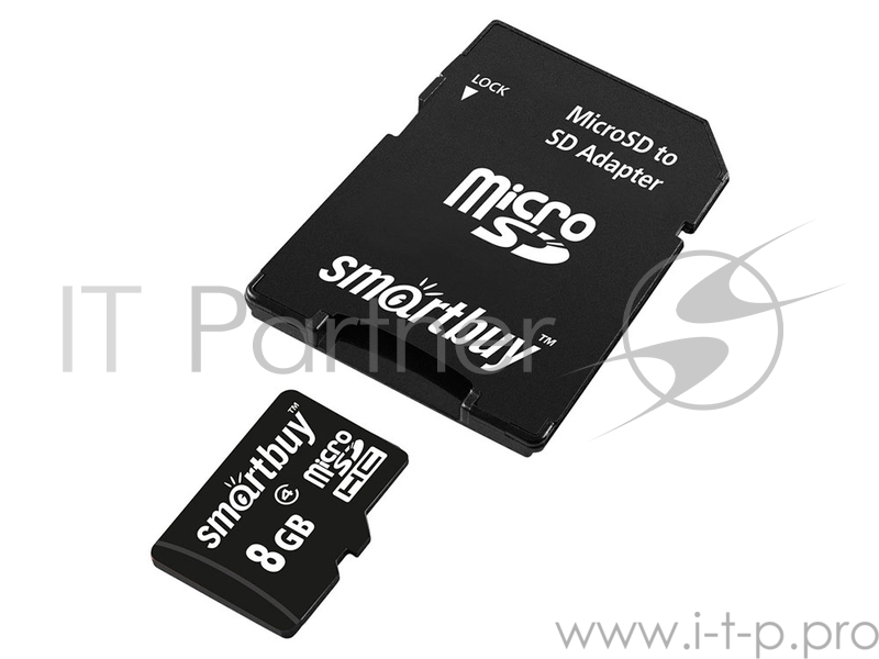 Флеш карта microSD 8GB Smart Buy microSDHC Class 4 (SD адаптер)