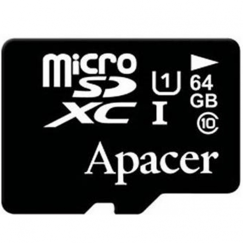 Флеш память microSDHC 64GB Apacer Memory Card AP64GMCSX10U1-RA UHS-I U1 Class 10, RTL (898845