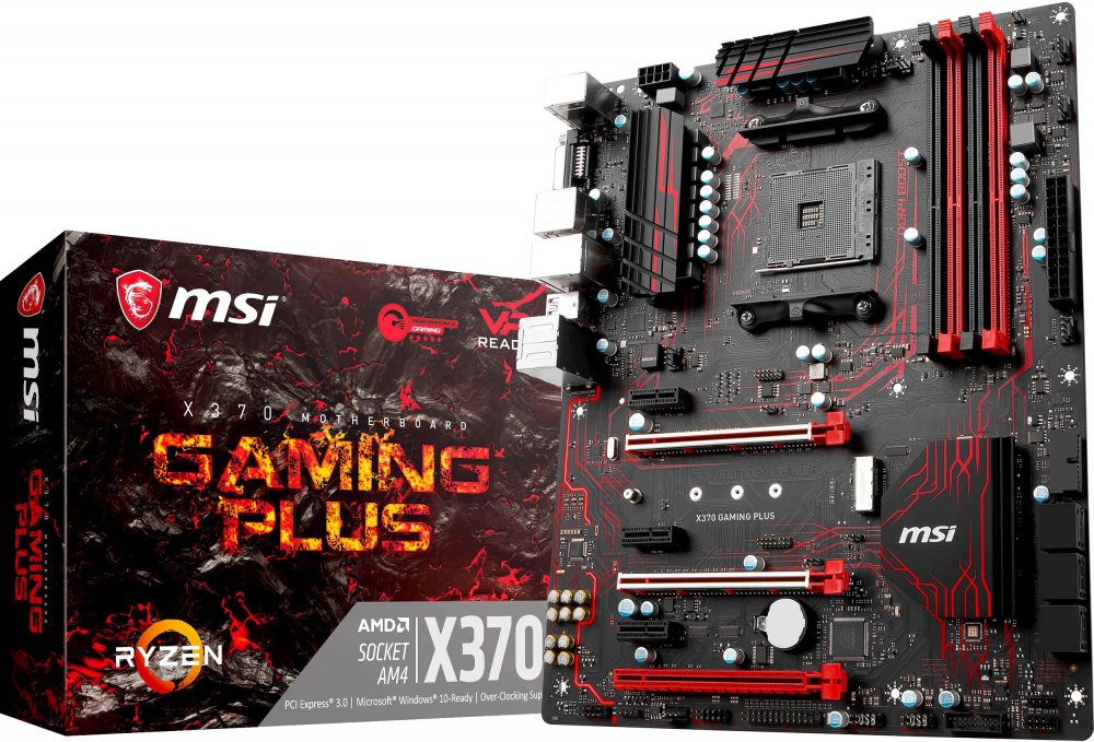 Материнская плата MSI X370 GAMING PLUS Soc-AM4 AMD X370 4xDDR4 ATX AC`97 8ch(7.1) GbLAN RAID+DVI+HDMI