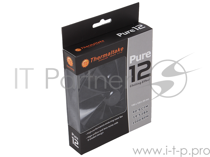 Вентилятор Case fan Thermaltake Pure Fan 120x120x25 3pin 17.3dB 1000rpm (CL-F011-PL12BL-A)