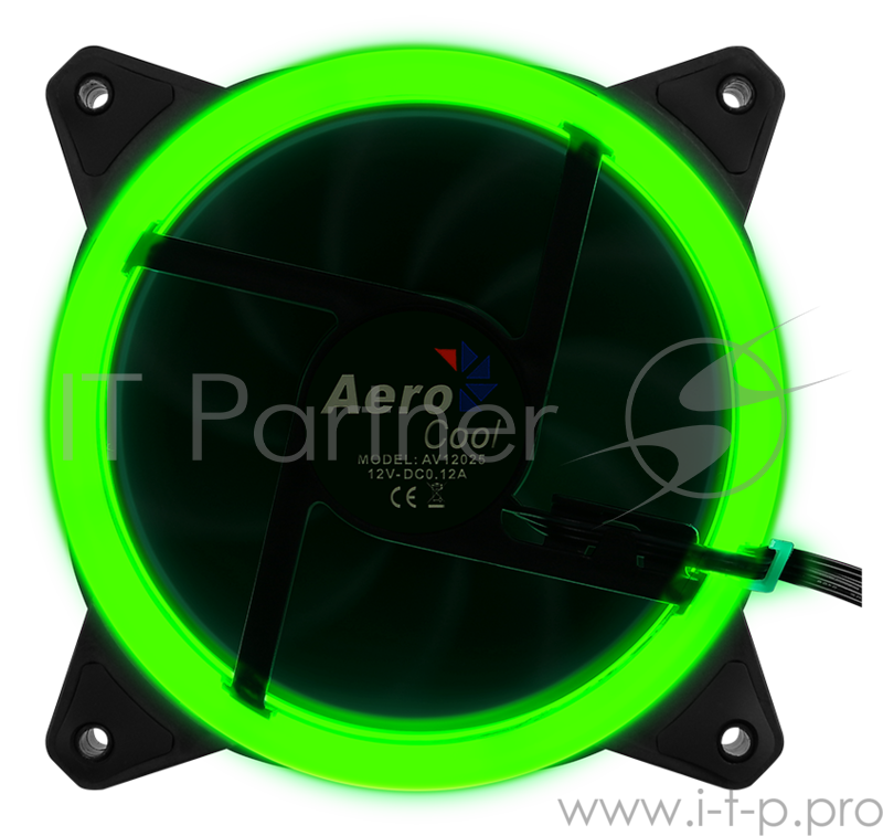 Вентилятор Aerocool REV RGB , 120x120x25мм, 16,8 млн. цветов, RGB подсветка в виде двойного кольца, 3-Pin, 1200 об/мин, 41,3 CFM, 15,1 дБА