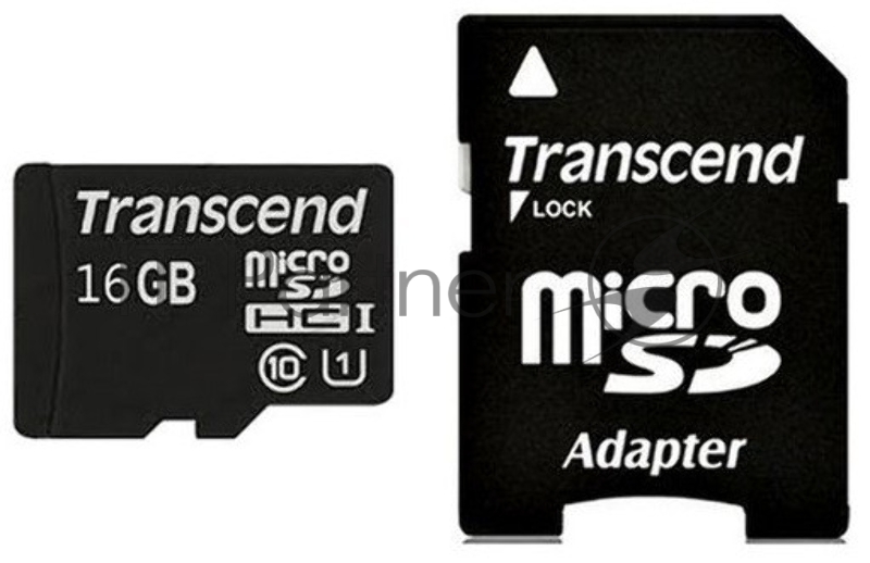 Карта памяти Micro SecureDigital 16Gb Transcend TS16GUSDU1 {MicroSDHC Class 10 UHS-I, SD adapter}