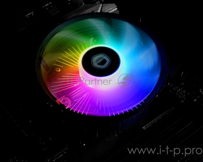 Кулер ID-COOLING DK-03A RGB PWM AMD AM4/FM2/+/FM1/AM3/+/AM2/+ (36шт/кор, TDP 100W, PWM, FAN 120mm, Rainbow RGB) BOX