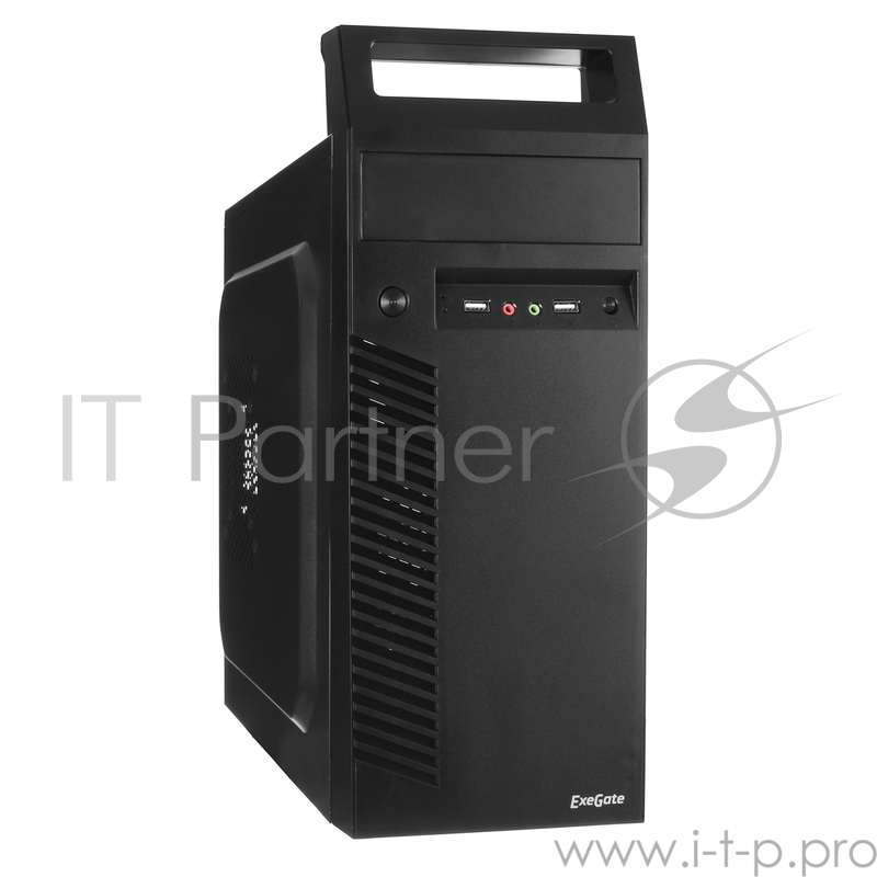 Корпус Minitower Exegate QA-406 <Black, черные шасси и БП XP450, 120mm,ATX, 3*SATA,2*USB, Audio>