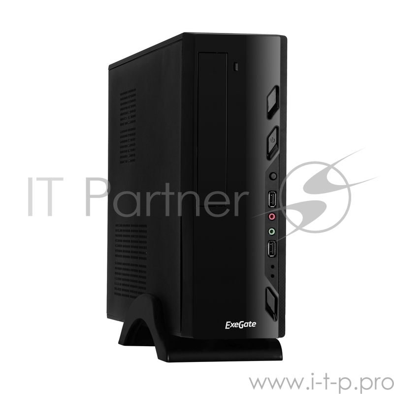 Корпус MiniITX Exegate MI-208 Black, miniITX/mATX, <без БП>, 2*USB, Audio
