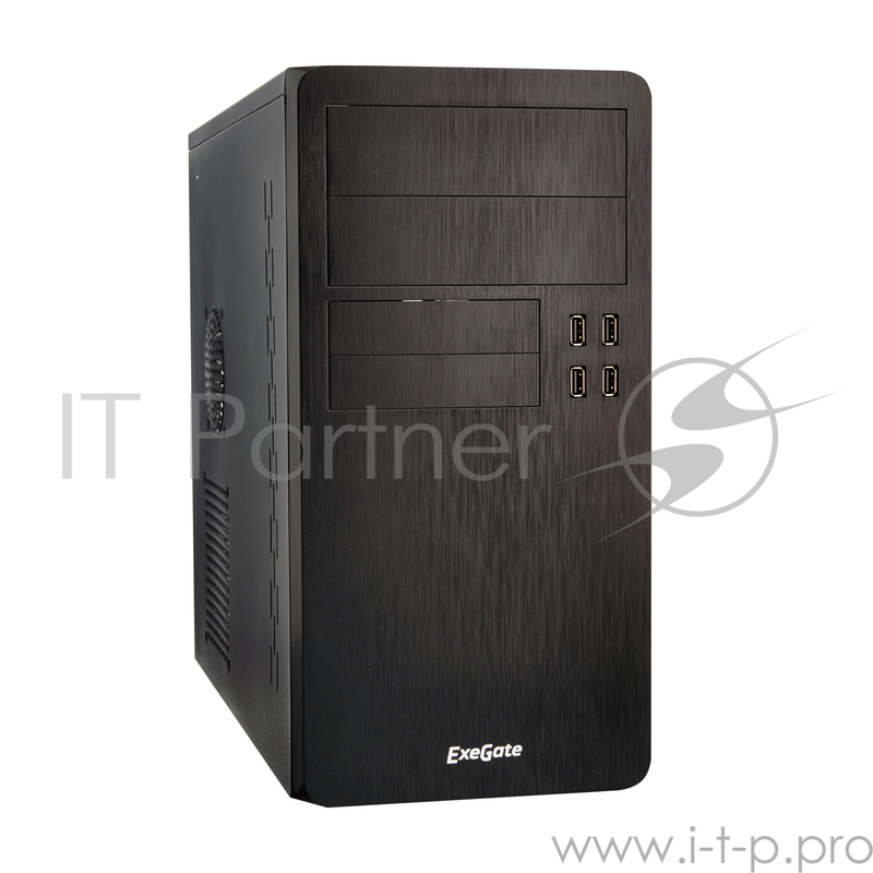 Корпус Minitower Exegate SP-415U Black, mATX <UN500, 120mm> 4*USB+2*USB3.0, HD Audio, петля