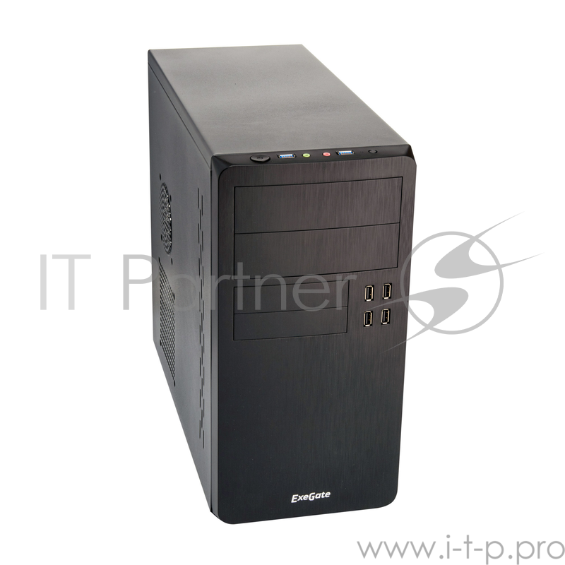 Корпус Minitower Exegate SP-415U Black, mATX <UN450, 120mm> 4*USB+2*USB3.0, HD Audio, петля