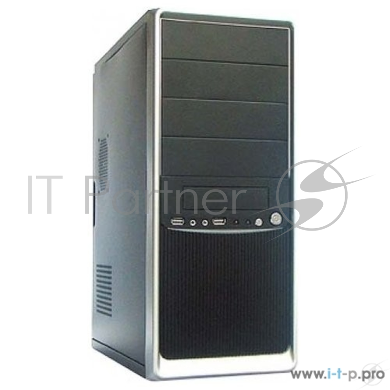 Корпус Miditower SP Winard 3010 w/o PSU black/silver 2*USB 2*Audio 24pin ATX