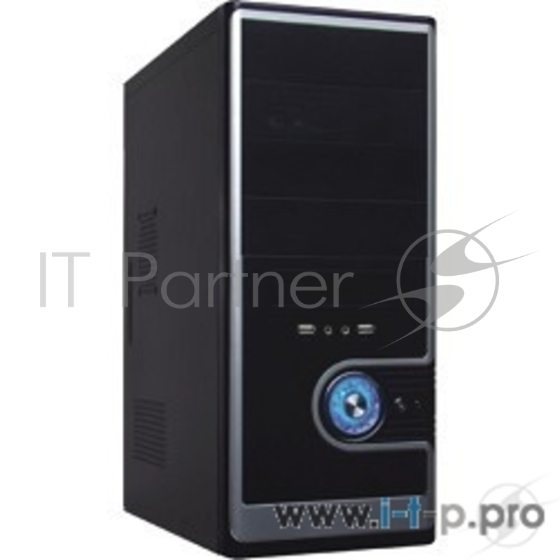 Корпус Miditower SP Winard 3029 C w/oPSU black/silver 2*USB 2*Audio 24pin ATX