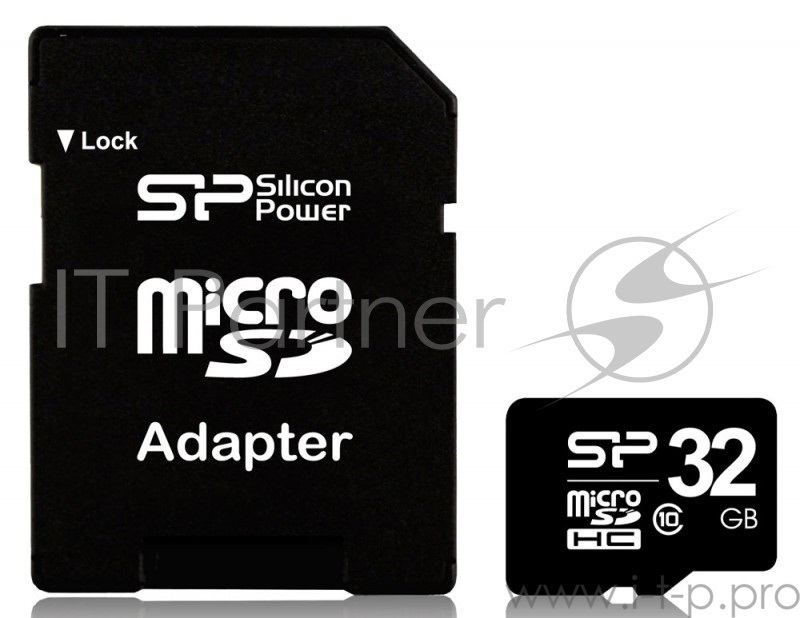 Карта памяти Micro SecureDigital 32Gb Silicon Power SP032GBSTH010V10-SP {MicroSDHC Class 10, SD adapter}