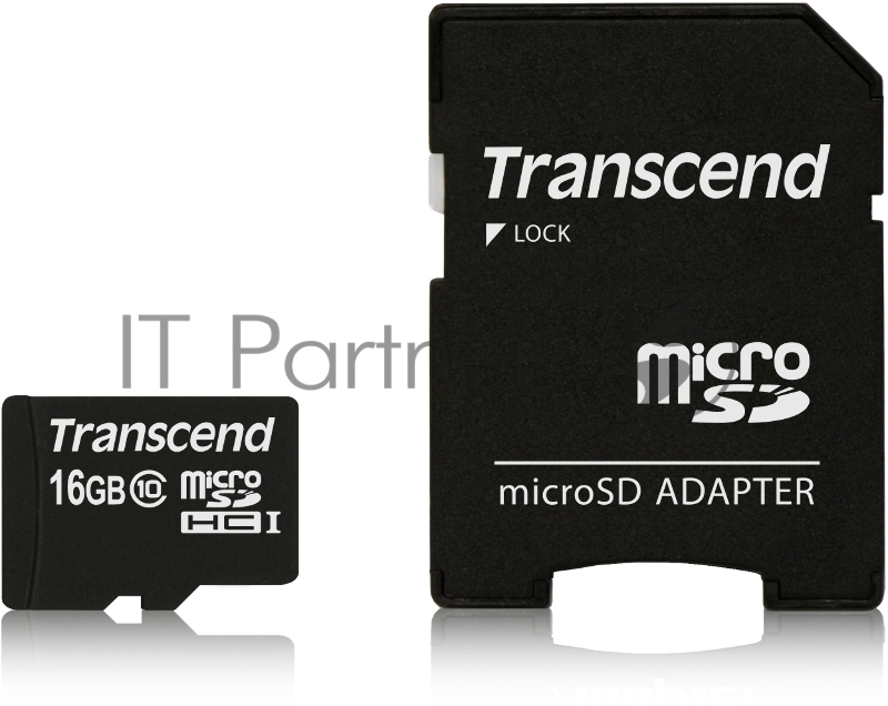 Карта памяти Micro SecureDigital 16Gb Transcend TS16GUSDHC10 {MicroSDHC Class 10, SD adapter}
