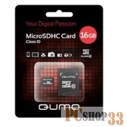 Карта памяти Micro SecureDigital 16Gb QUMO QM16(G)MICSDHC10 {MicroSDHC Class 10, SD adapter}