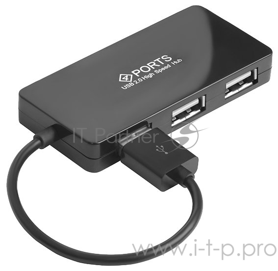 Контроллер Greenconnect USB 2.0 Хаб GCR-UH244B на 4 порта 0,15m , black (GCR-UH244B)