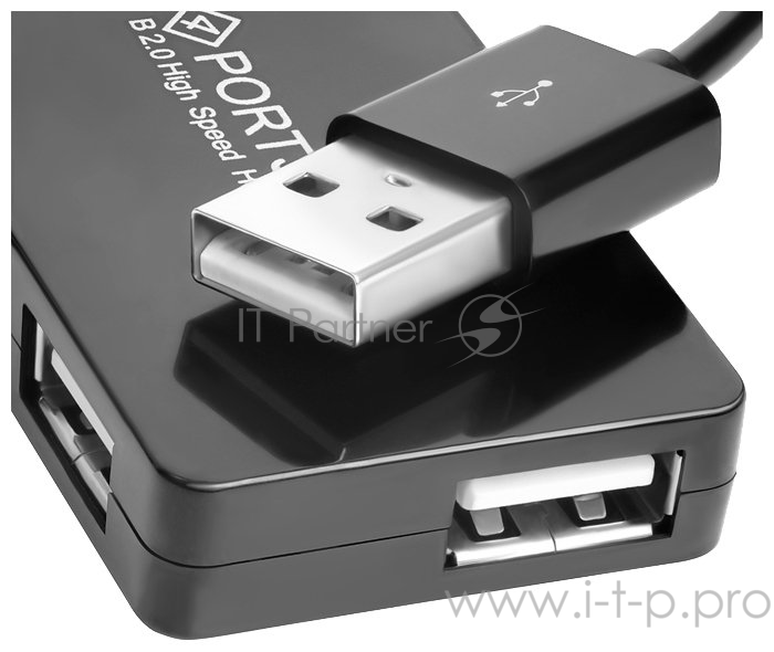 Контроллер Greenconnect USB 2.0 Хаб GCR-UH244B на 4 порта 0,15m , black (GCR-UH244B)