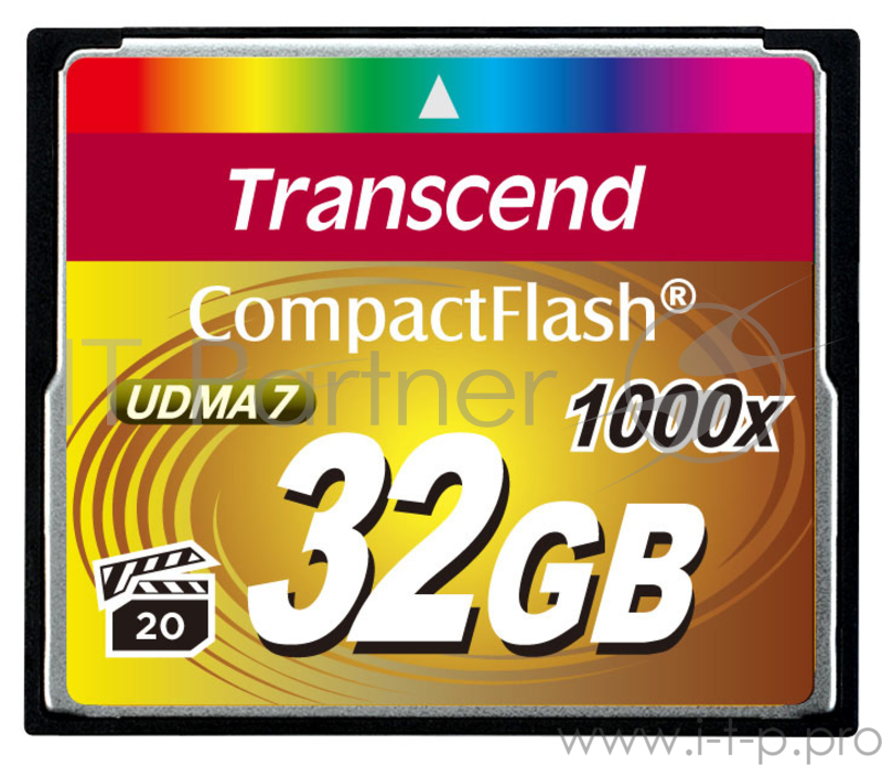Карта памяти Compact Flash 32Gb Transcend, High Speed (TS32GCF1000) 1000-x