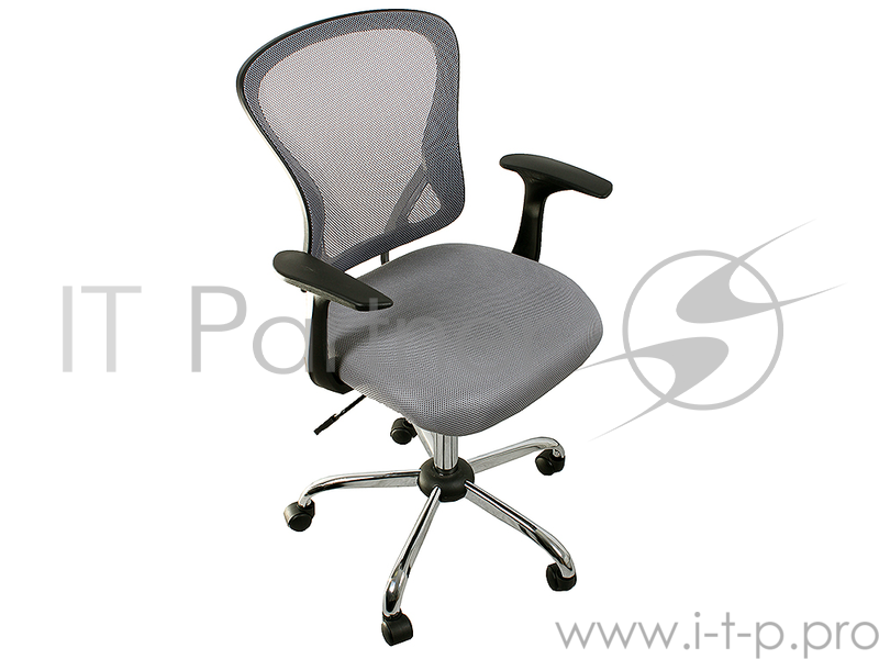 Кресло офисное COLLEGE H-8369F Серый ткань, сетчатый акрил, 120 кг, крестовина хромированный металл, подлокотники черный пластик. (ШxГxВ), см 65x60x93