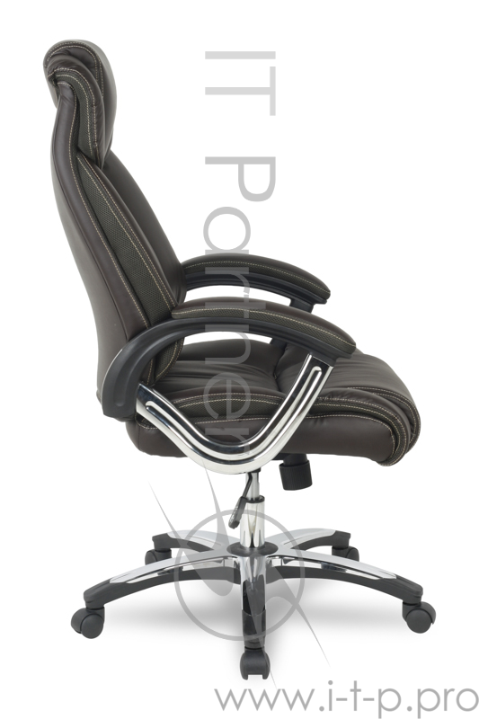 Кресло руководителя COLLEGE H-8766L-1 шоколад экокожа, 120 кг, подлокотники кожа/хром, крестовина хром, (ШxГxВ), см 71x74x111-121