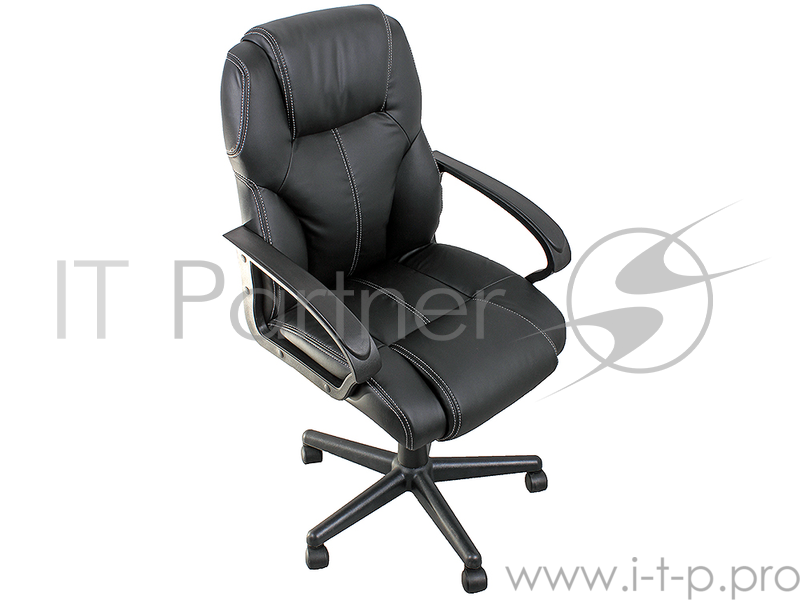 Кресло офисное COLLEGE HLC-0601 Бежевый, экокожа, 120 кг, подлокотники черный пластик/кожа, крестовина черный пластик