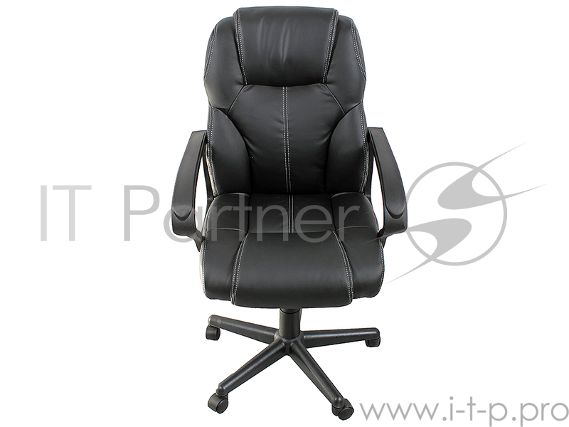 Кресло офисное COLLEGE HLC-0601 Бежевый, экокожа, 120 кг, подлокотники черный пластик/кожа, крестовина черный пластик